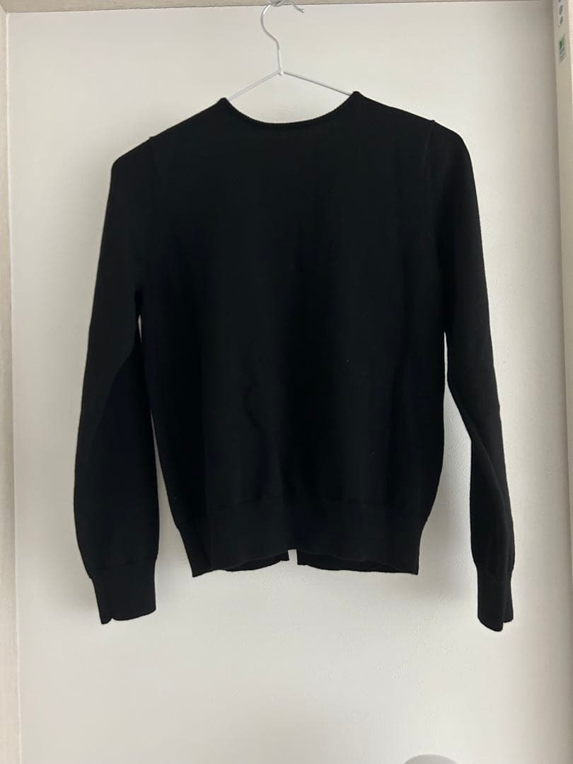 極美品 ボールジィ ウールポリエステル バックパールボタンプルオーバー ブラック