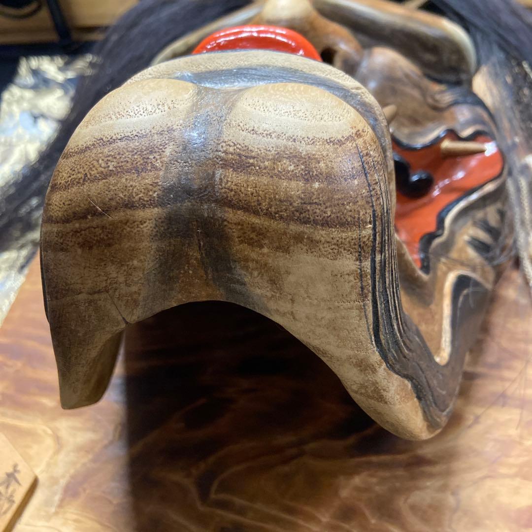 【迫力の神楽面 】般若面 木彫 敏秋作✨【ガハハ本舗お宝倉庫市】