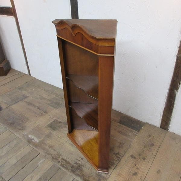 イギリス アンティーク 家具 コーナーキャビネット オープンラック 6796d