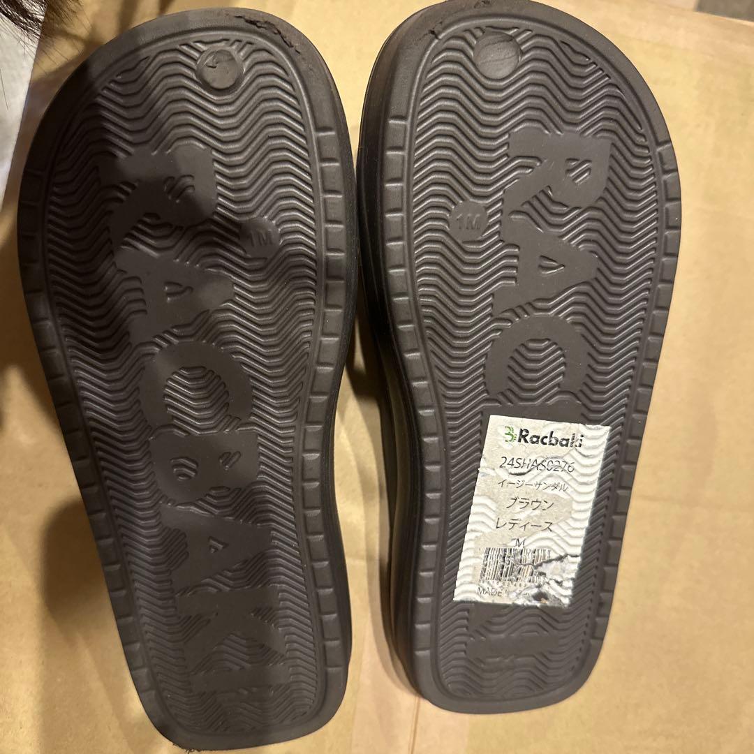 【ラクバキ】イージーサンダル ブラウン　スリッポンサンダル 厚底　Mサイズ