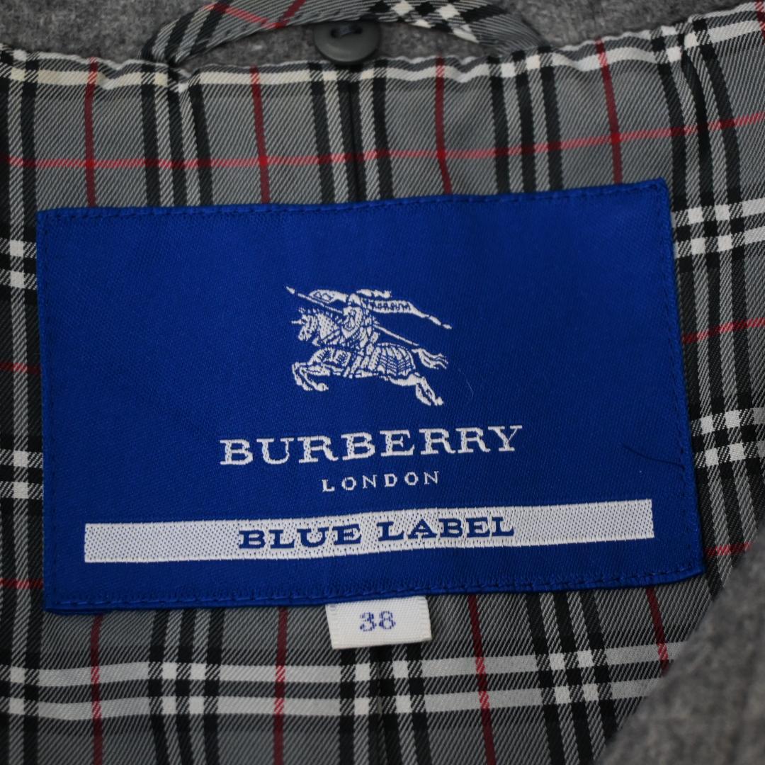 48528★冬 バーバリーブルーレーベル コート ノバチェック メルトン\"