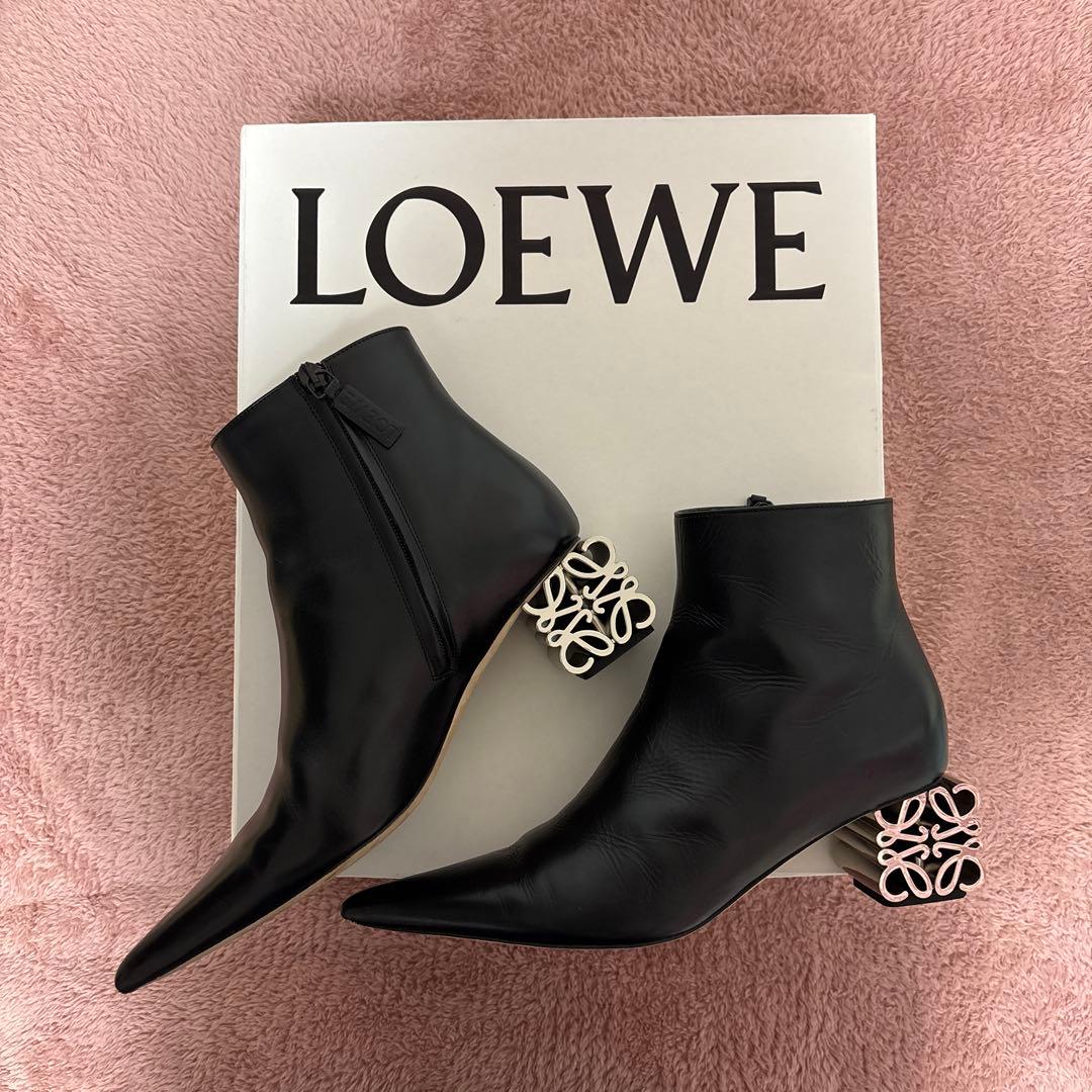 【美品】LOEWE ロエベ アナグラムショートブーツ 37