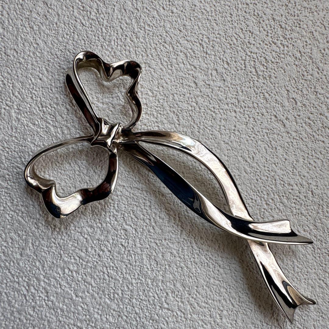 ✨TIFFANY brooch✨ティファニーブローチ SV925 リボン ピン
