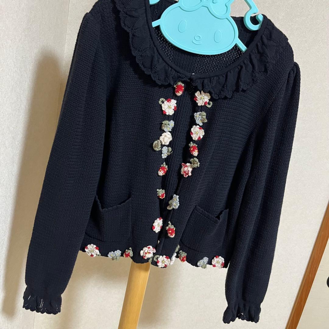 PINK HOUSE ピンクハウス ストロベリー いちご 苺モチーフカーディガン