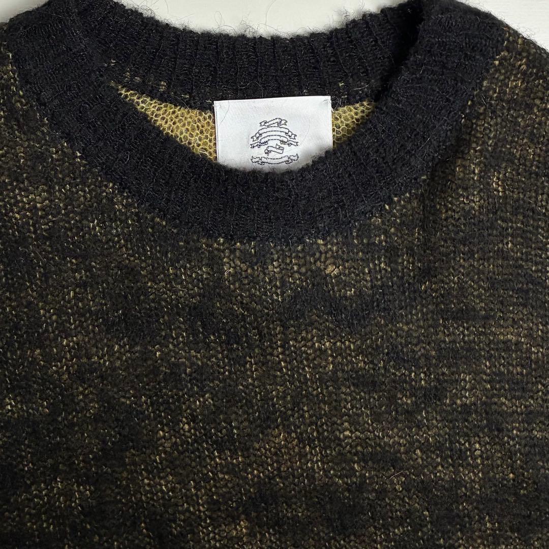 25AW【美品】STOF(ストフ)モヘア混カラーフェイクレイヤードオーバーニット