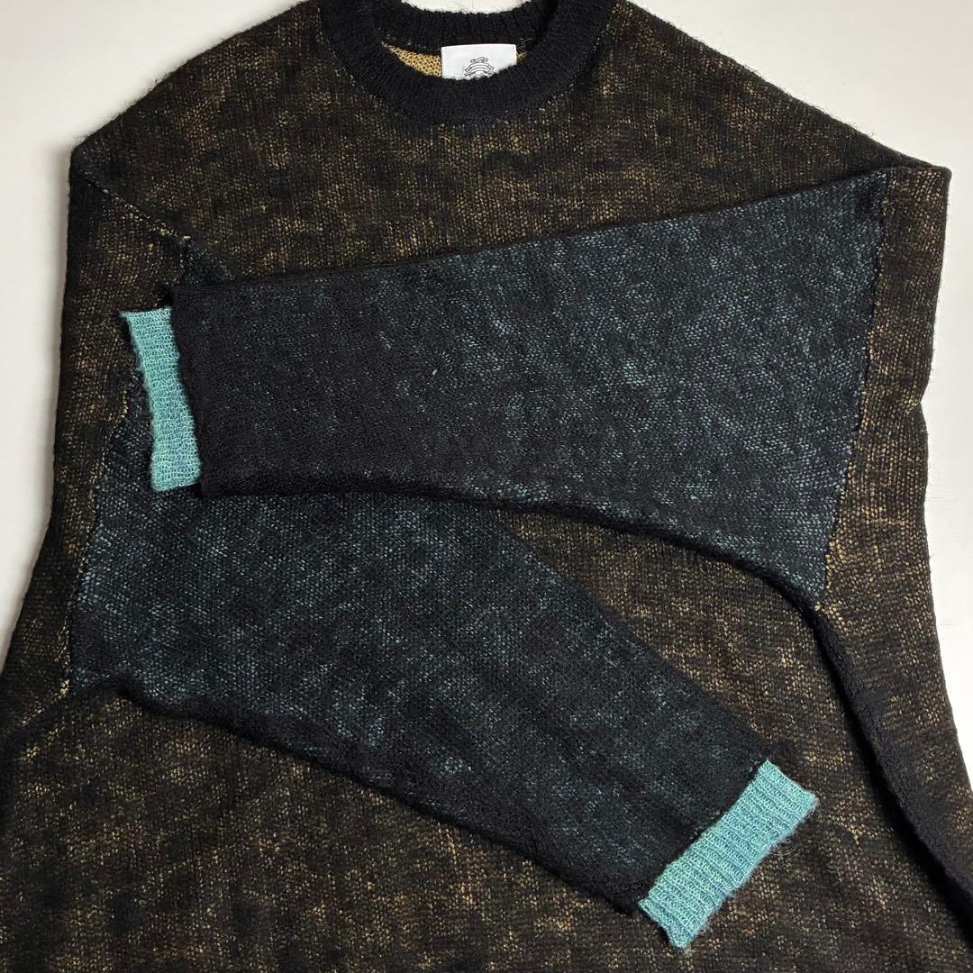 25AW【美品】STOF(ストフ)モヘア混カラーフェイクレイヤードオーバーニット