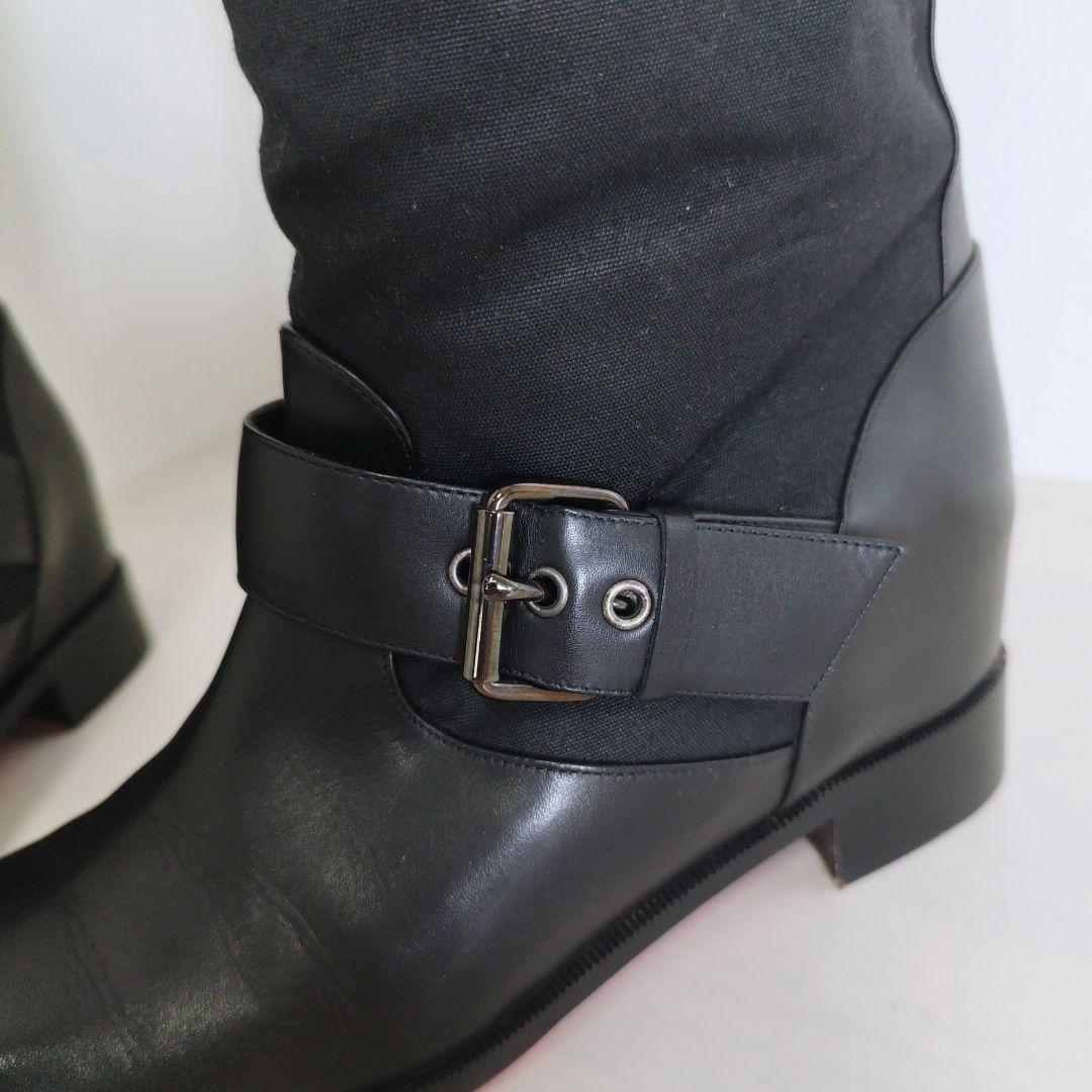 クリスチャン ルブタン ロング ブーツ エンジニア ベルト ブラック 36