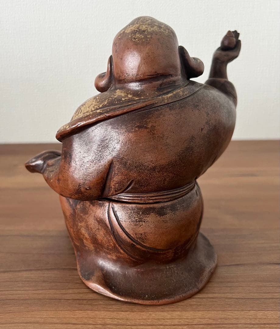 伊部焼 布袋香炉 梅景作 縁起物 七福神 箱付き アンティーク