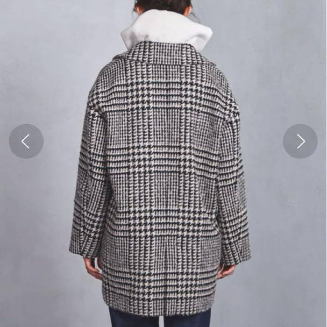 ユナイテッドアローズ　アルパカ混　ビッグ　チェック　ピーコート　ツイード　日本製