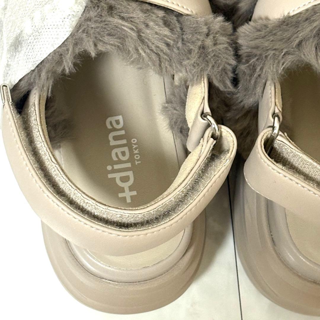 未使用品◆＋diana ビジューバックル付き フットベットサンダル