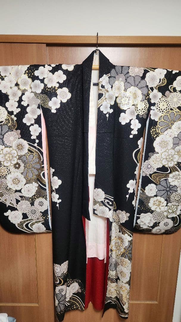 ねね丹後ちりめん 振袖セット 黒 金