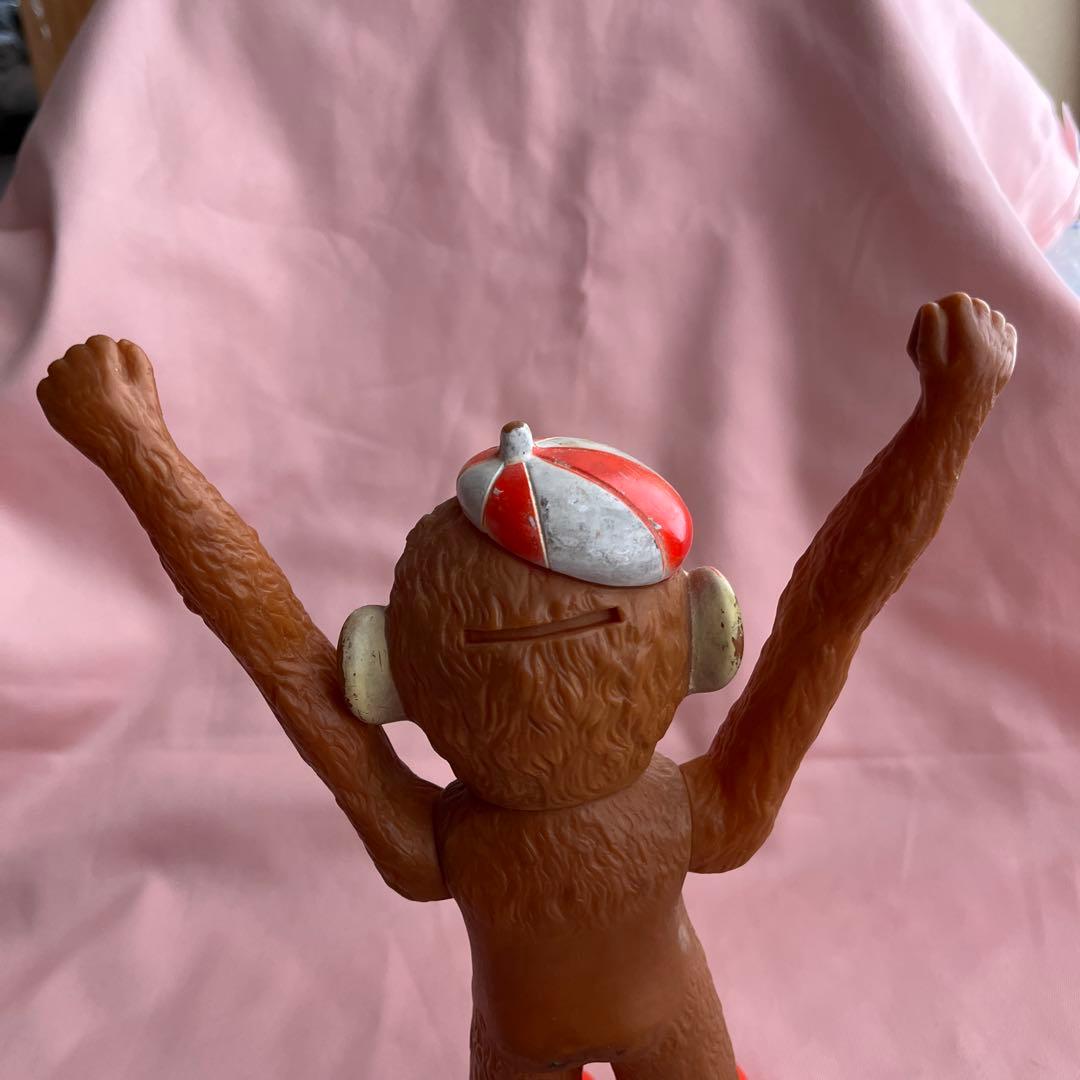 レア　ビンテージ　さる　約60 70年代　ラバーモンキー　ラバー　動物　貯金箱