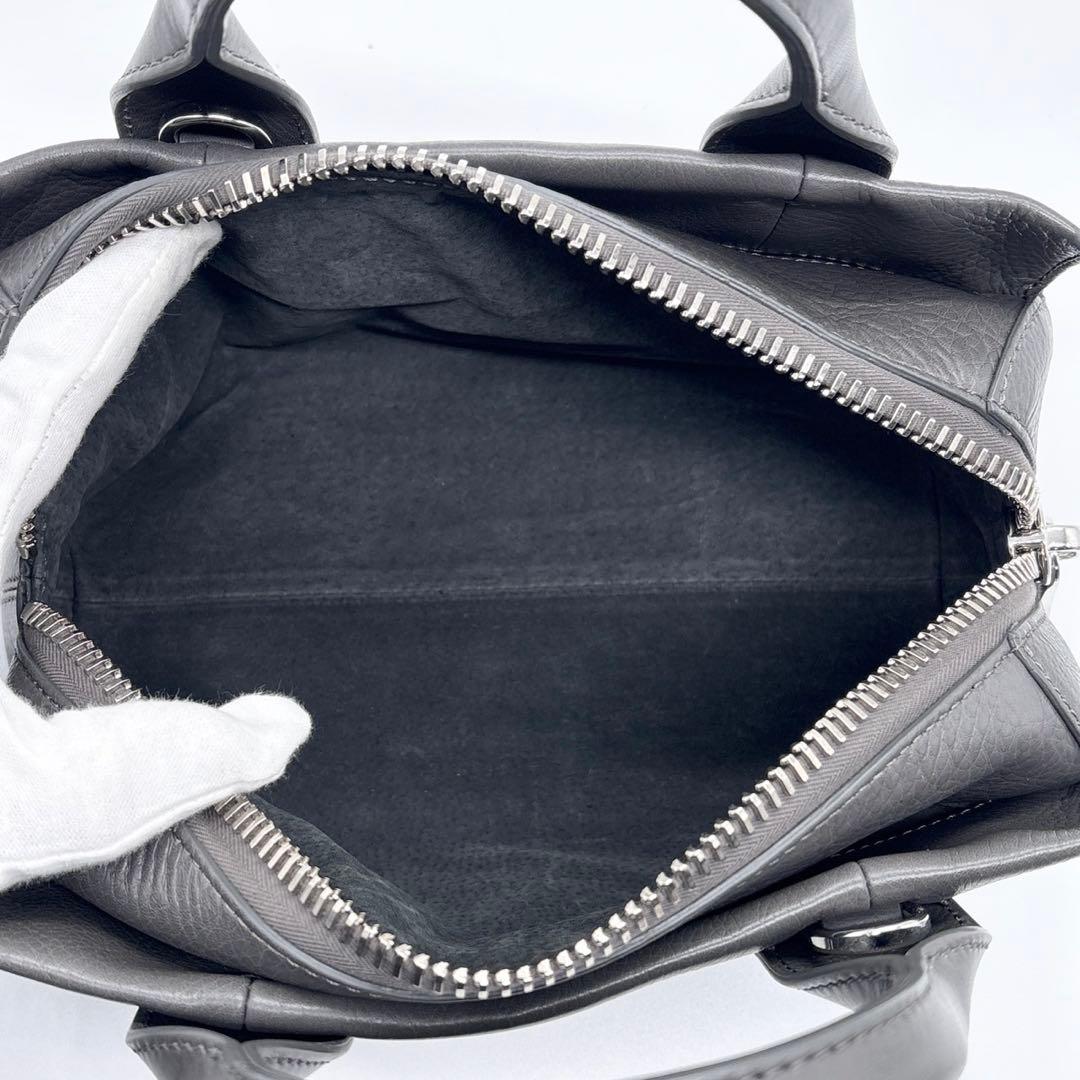 極美品✨ヒロフ HIROFU ショルダーバッグ　ランポ　シボ革　2way グレー