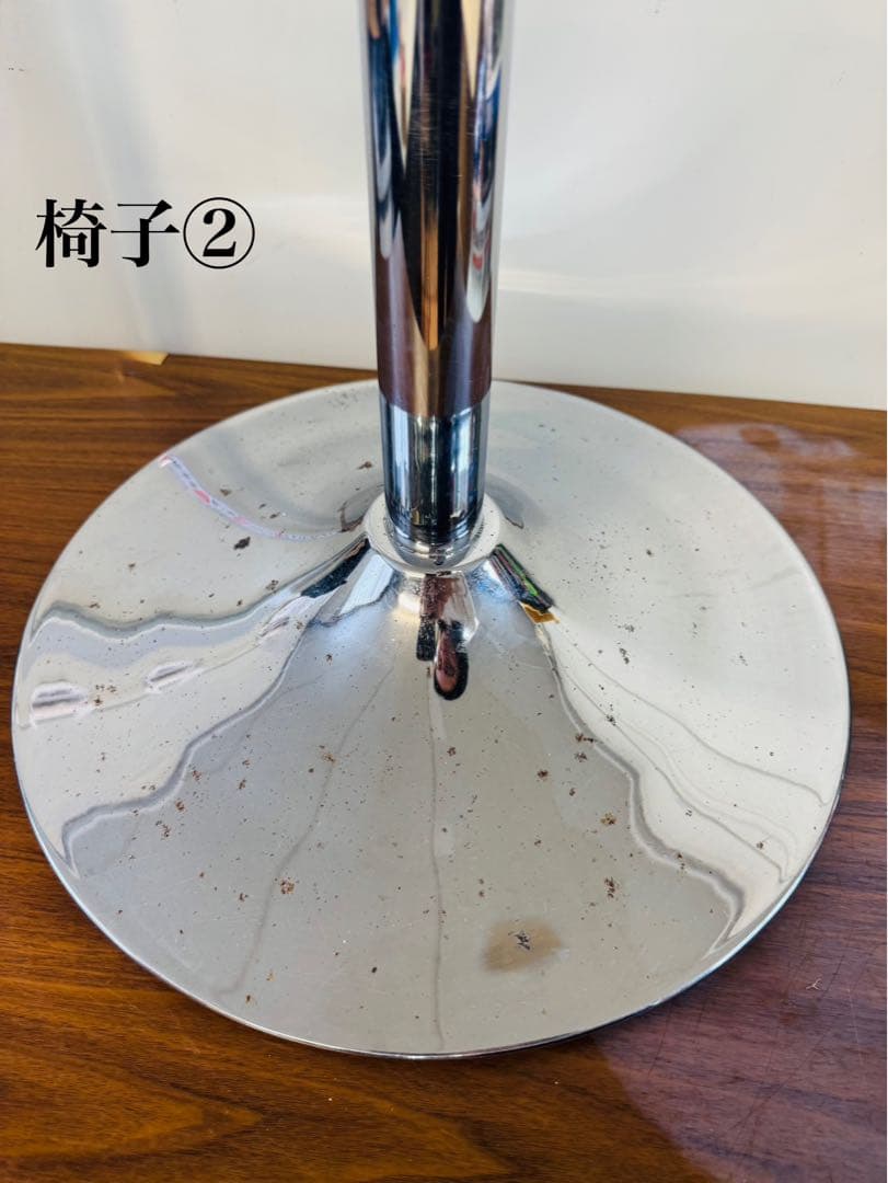 【専用①】赤ベルベット カウンターチェア 2脚セット おしゃれ 固定式