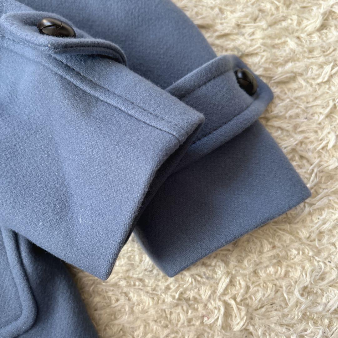 美品　マッキントッシュフィロソフィー　メルトンステンカラーコート　青　カシミヤ