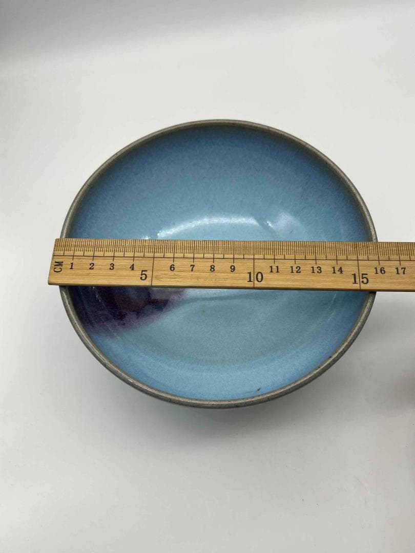 元時代　鈞窯　澱青釉紫斑茶碗　窯変釉　茶道具　水指　水差し(B-95)