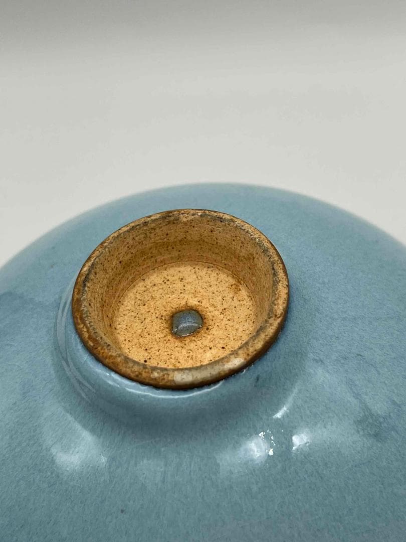 元時代　鈞窯　澱青釉紫斑茶碗　窯変釉　茶道具　水指　水差し(B-95)