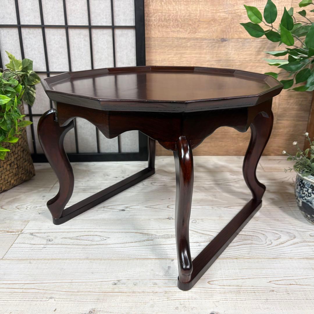 李朝韓国中国韓流レトロデザイン12角お膳ティーテーブル角ソバン、ミニ飾り台