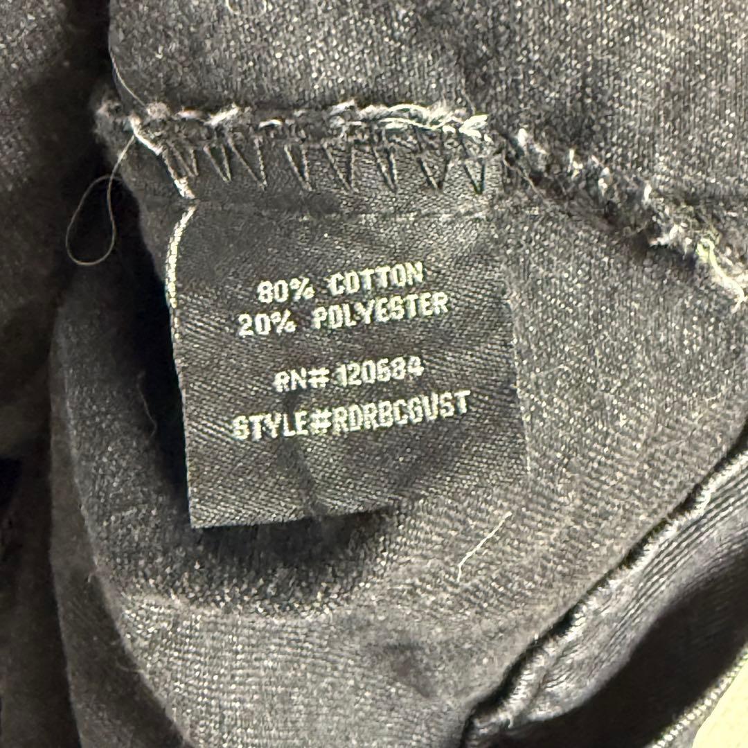 100 RUDE ルード スカルボーン総柄デニムトラッカーベスト 墨黒