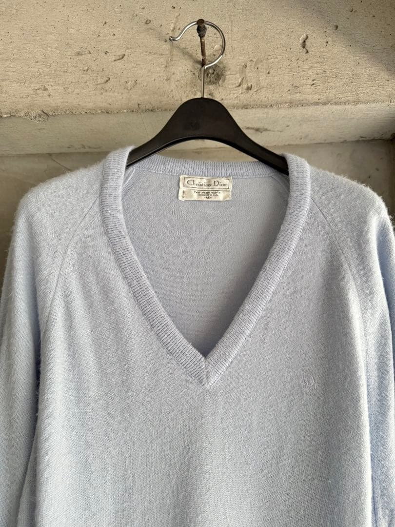 トップス 90's Christian Dior Oversized Blue Knit