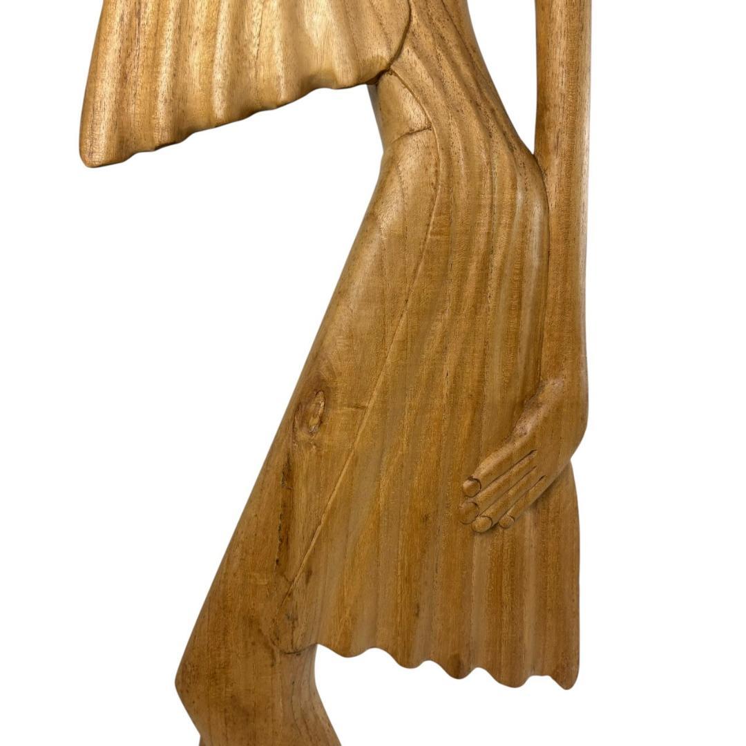 高さ153㎝　木彫り　木像　女性像　人魚　アンティーク　オブジェ　バリ調