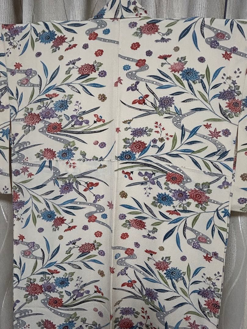 【専用です！もひもひ☆プロフ必読様】 正絹　花柄小紋着物　着物帯帯締め3点セット