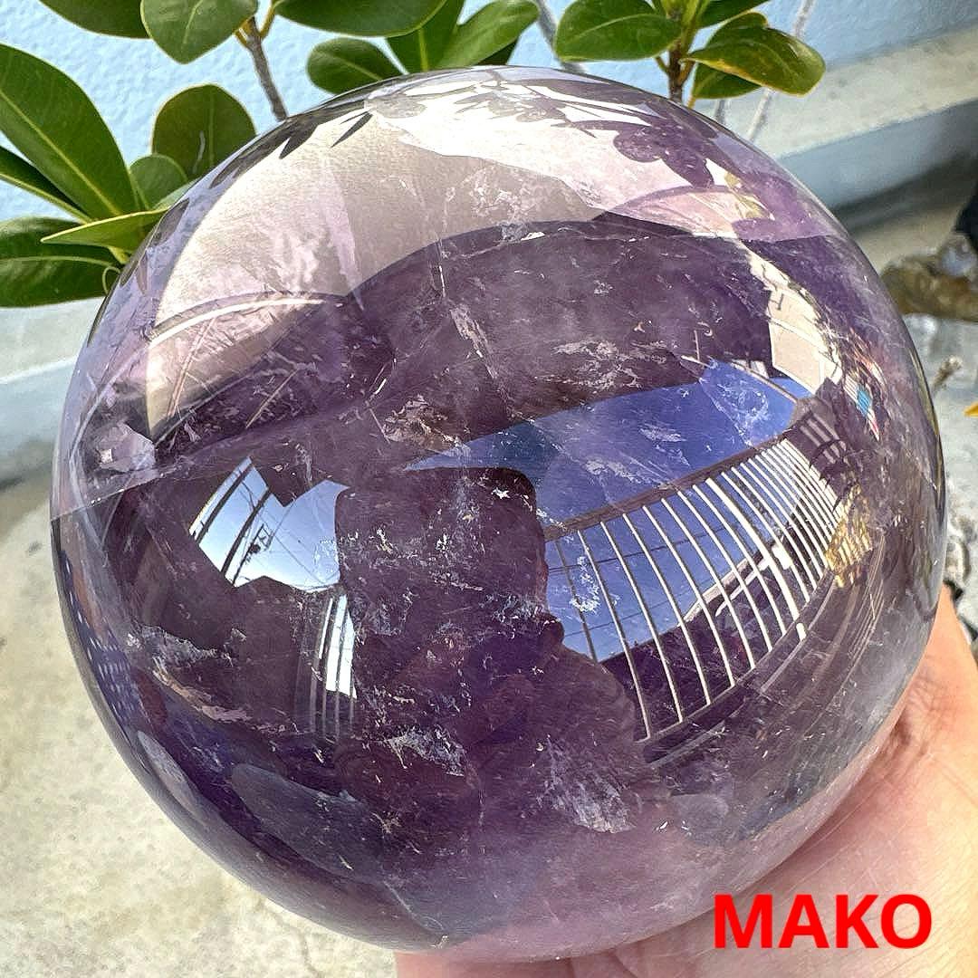 M1837☆アメジスト丸玉直径128mm3.0Kg☆天然石☆N51004