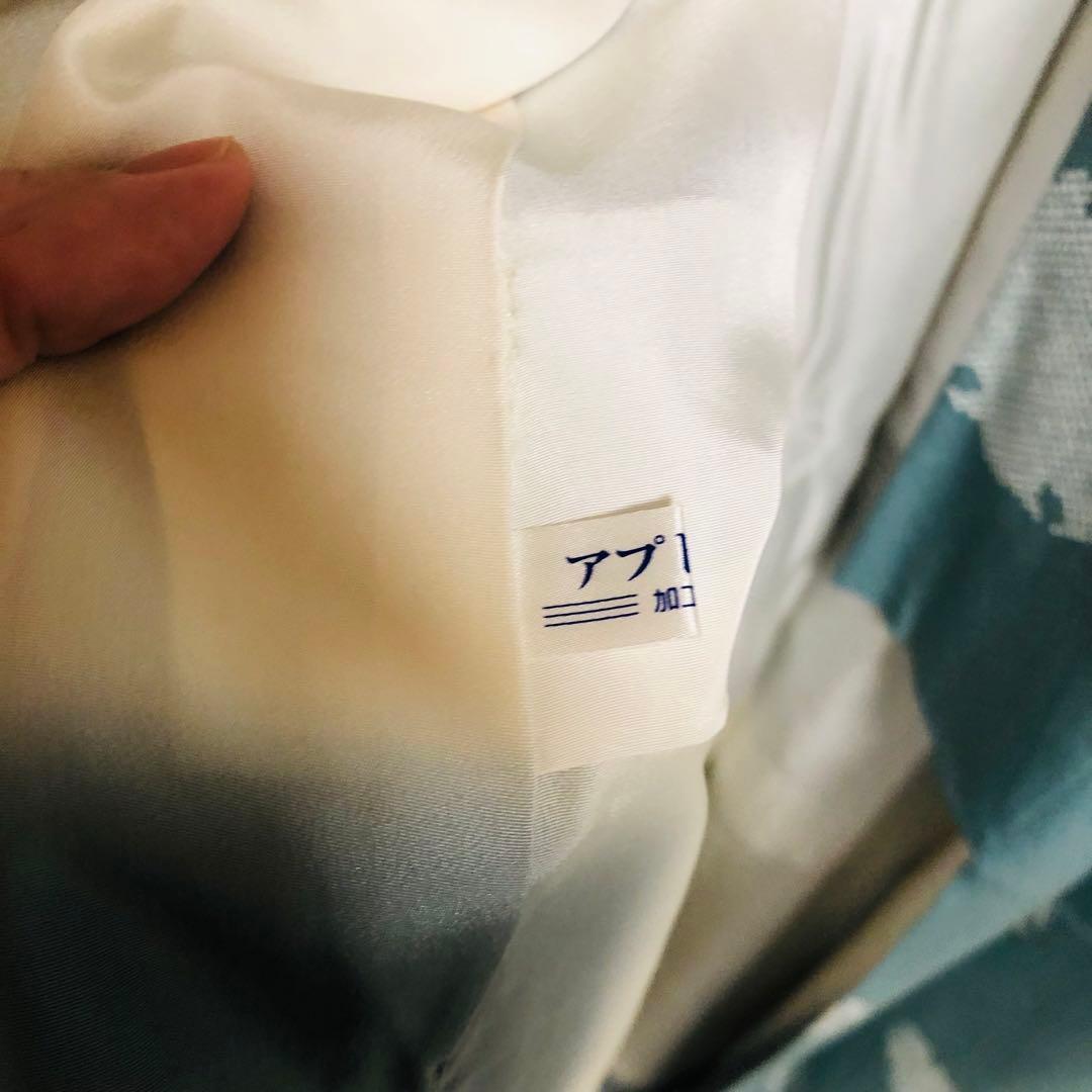 【美品　トールサイズ】小紋　雪　正絹　丹後　京友禅　袷　裄丈71 身丈174