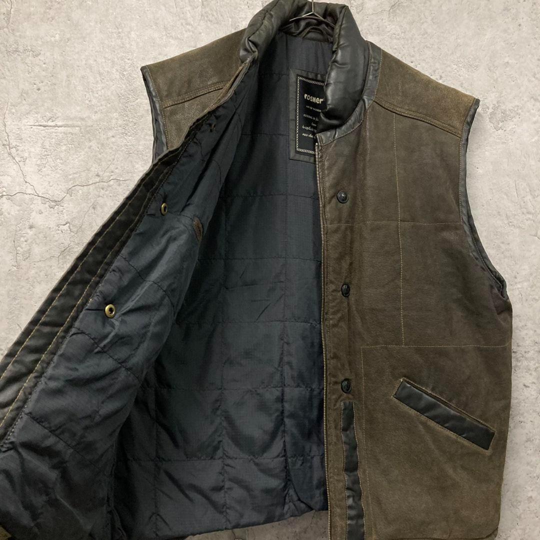 US古着vintage【本革レザー 中綿ベスト】オーバーサイズ メンズ2~3XL