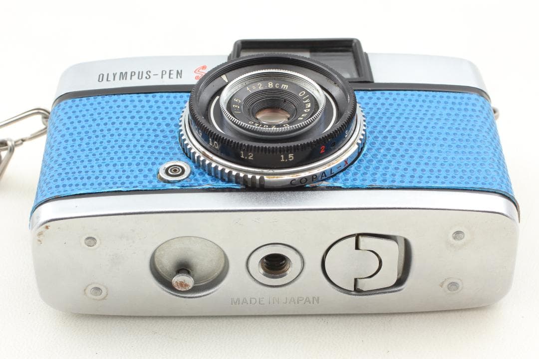 【整備済　美品】ブルー　OLYMPUS PEN S　ハーフカメラ #1358