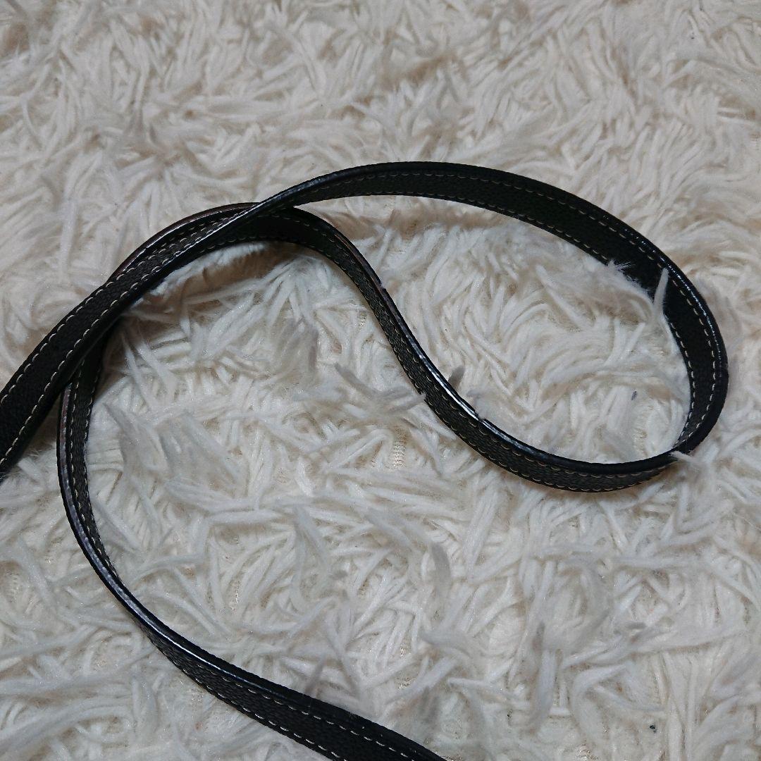 美品　アニエスべー　ショルダーバッグ ターンロック　レザー　黒　ステッチ