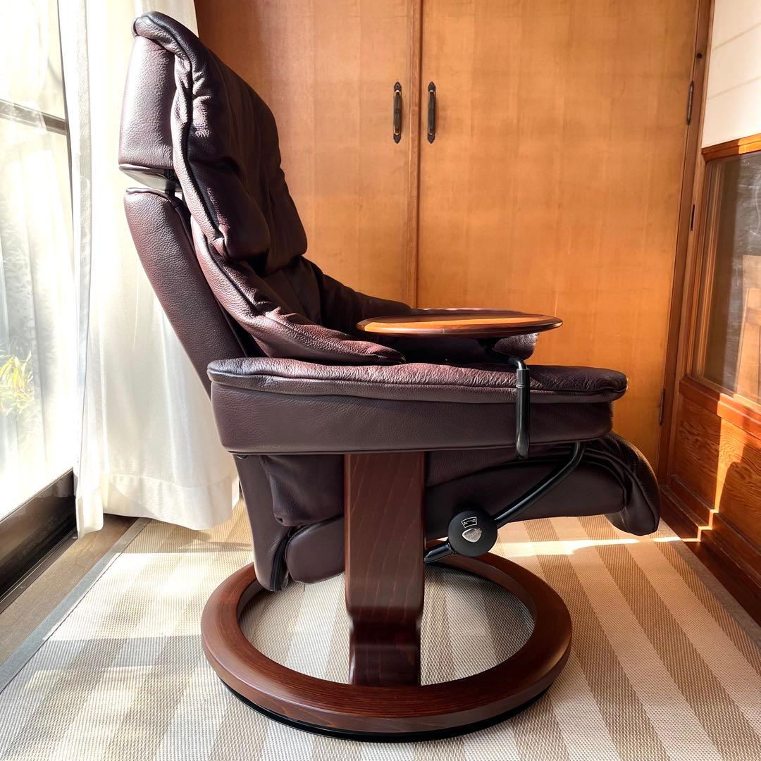 (て12)美品エコーネス ストレスレス レノ Reno ハイバックチェア 本革