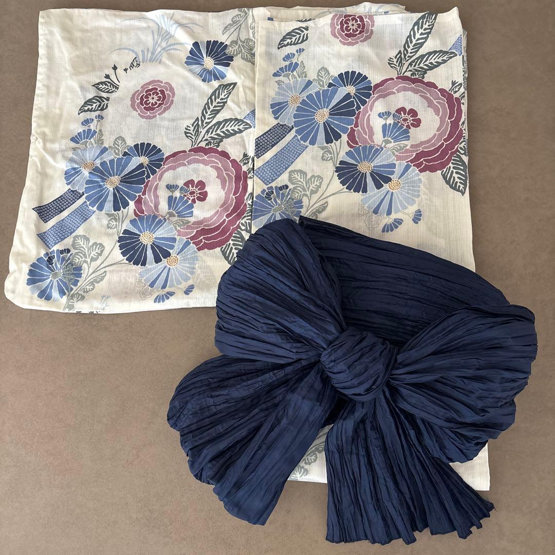 DITA 浴衣＆しわへこ帯セット　古典花柄