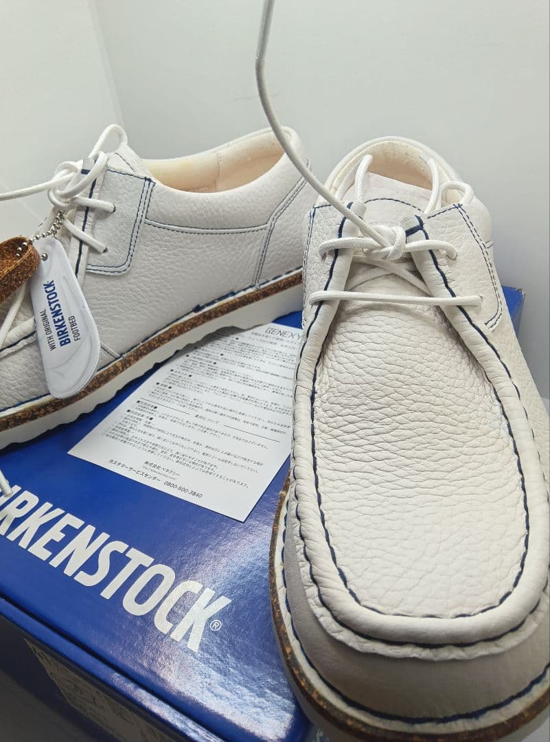 モ*ん様 新品ビルケンシュトックパサディナ白ホワイトレザー本革42