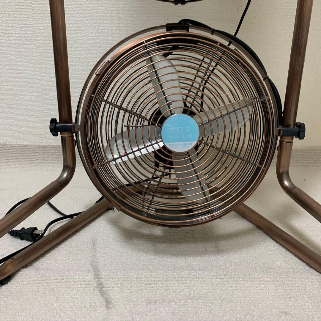 ドウシシャ ブラウン スタンド タワー型扇風機 3ファン リモコン付き