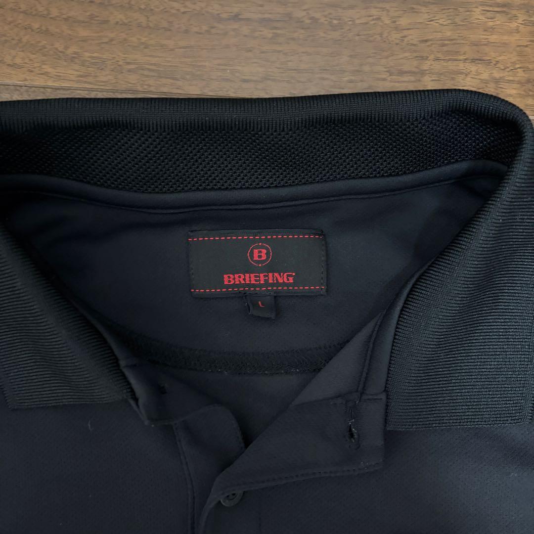 BRIEFING バイカラーポロシャツ ブラック×ホワイト　 Lサイズ