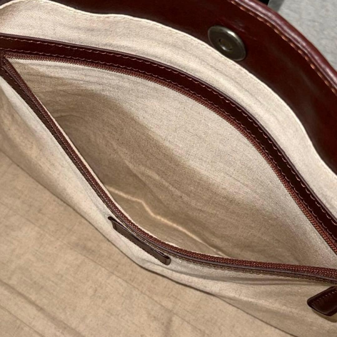 ⭐️新品未使用⭐️　マザーハウス　イントレチャート　ハンドバッグ　レザー　ブラウン