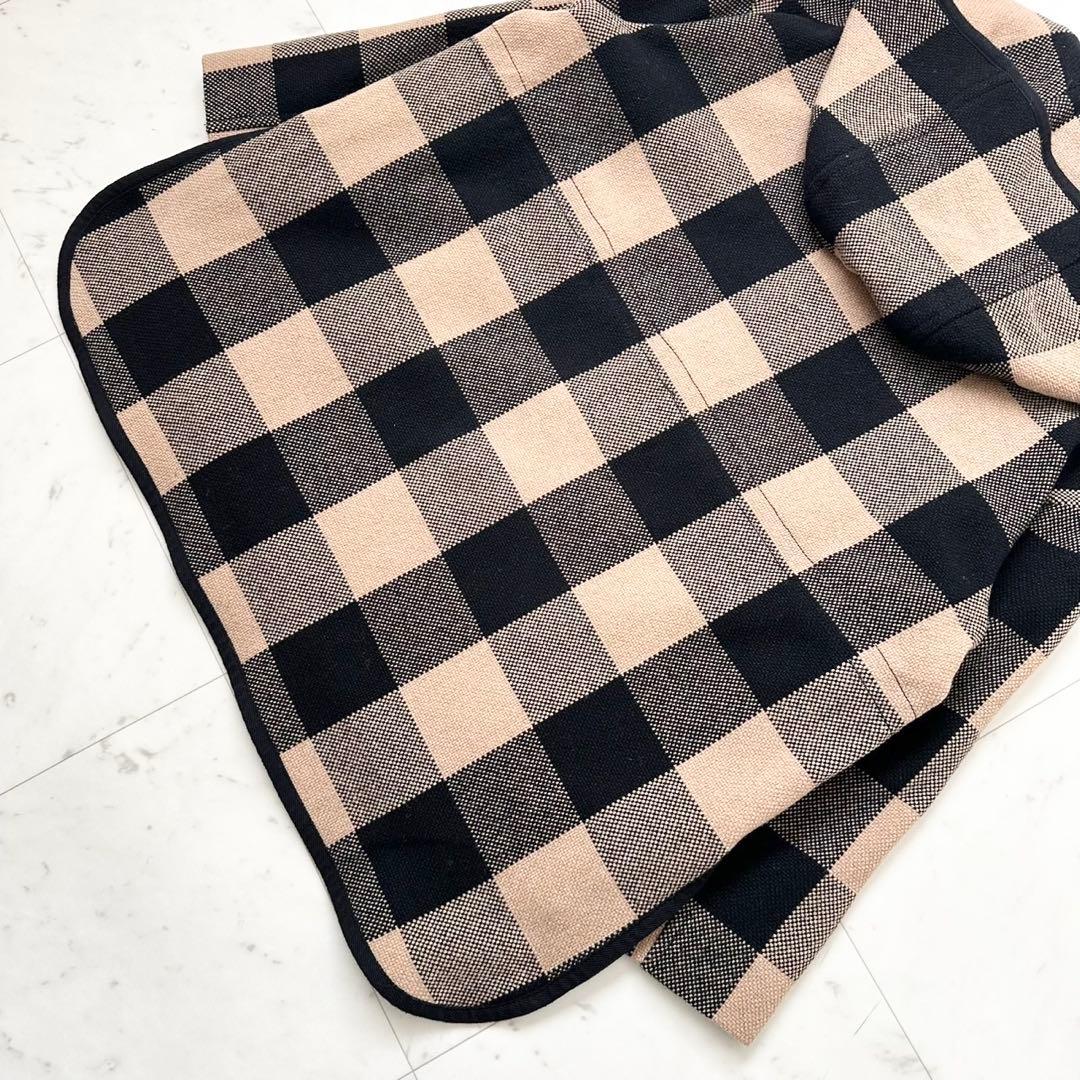 大きいサイズ❤️XL MaxMara マレーラ　フーデットコート　チェック　黒