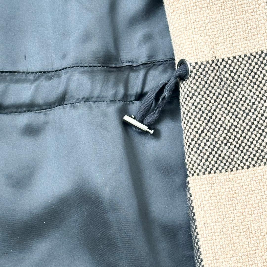 大きいサイズ❤️XL MaxMara マレーラ　フーデットコート　チェック　黒