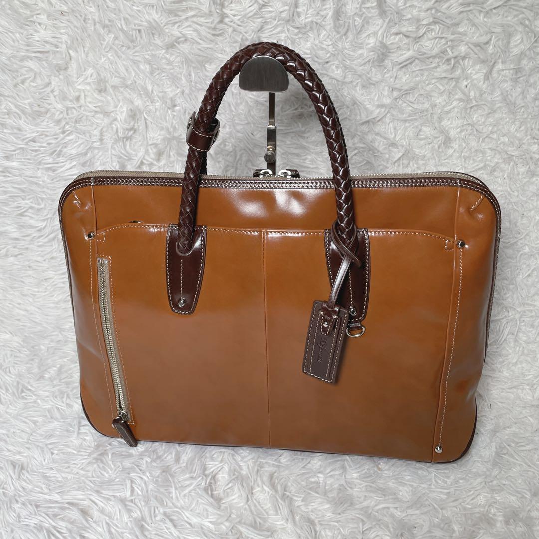 未使用　キーファーノイ　ビジネスバッグ　レザー　ブラウン　キャメル
