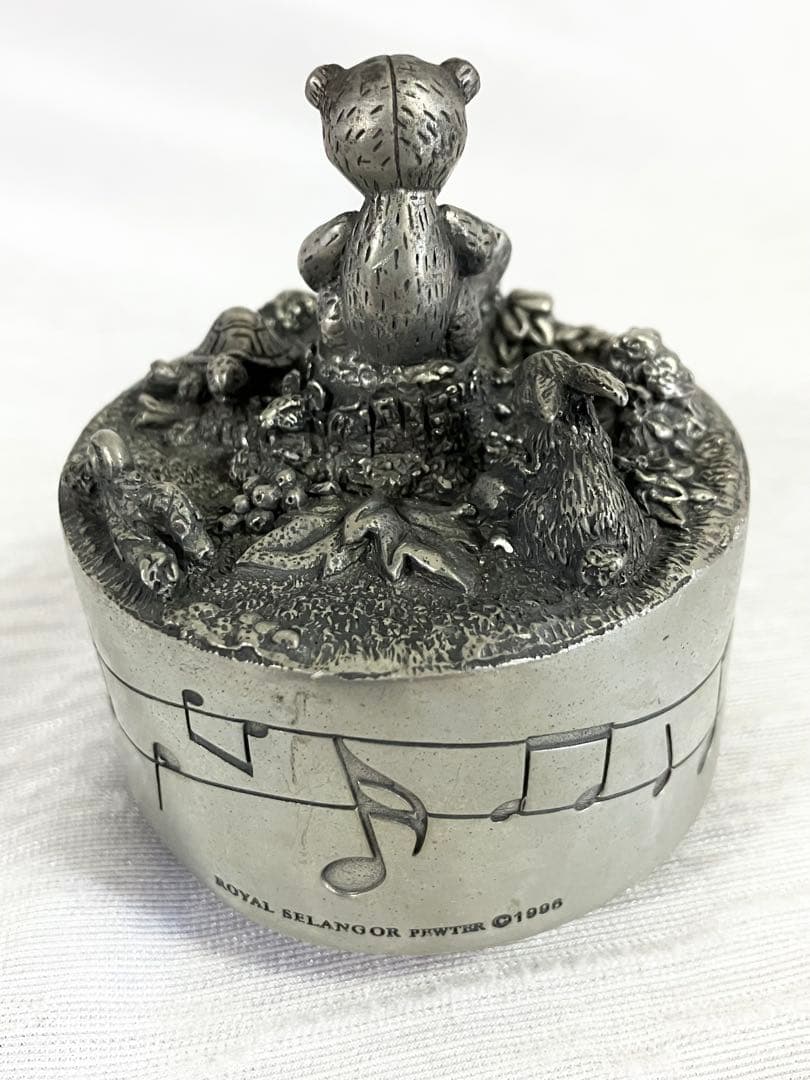 ロイヤル・セランゴール テディベア オルゴール　ピューター製　アンティーク