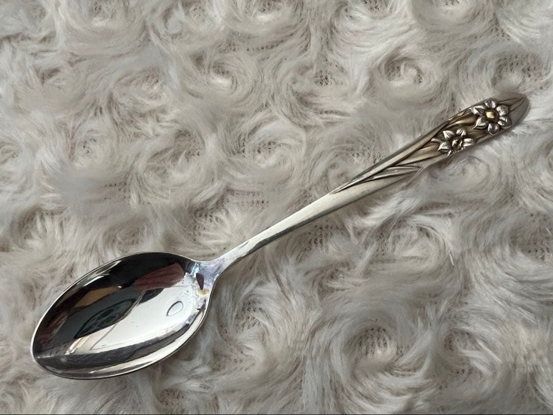 シルバー　カトラリーセット　SILVER 950 スプーンセット　部分金仕上げ