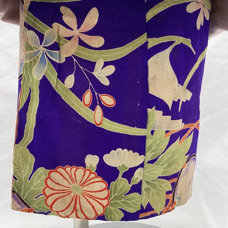 503ag81◎七五三 三歳 女の子 アンティーク着物&被布 濃い紫◎