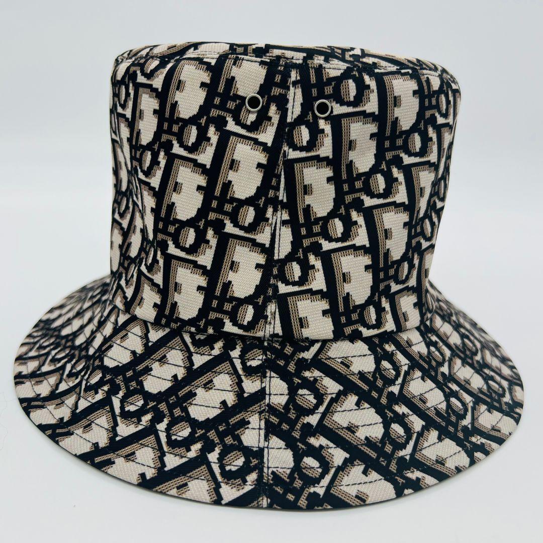 ディオール テディ オブリーク　リバーシブル　バケットハット ブラックトロッター