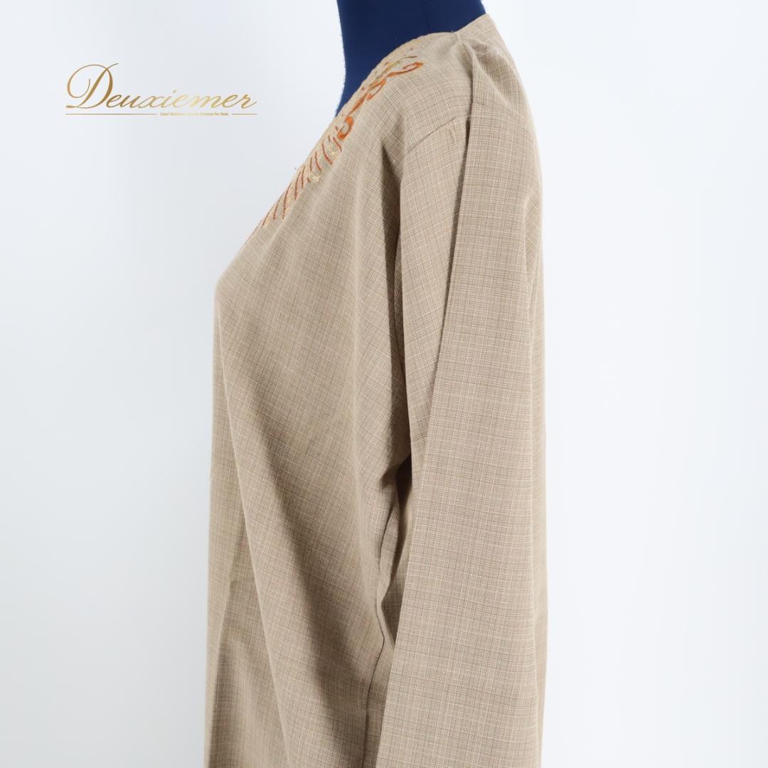 【ベリーダンス用衣装】ベージュ ガラベーヤ ワンピース ドレス 黄色 オレンジ