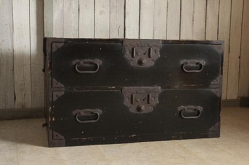 時代　庄内箪笥　2段　時代家具　収納タンス　古家具