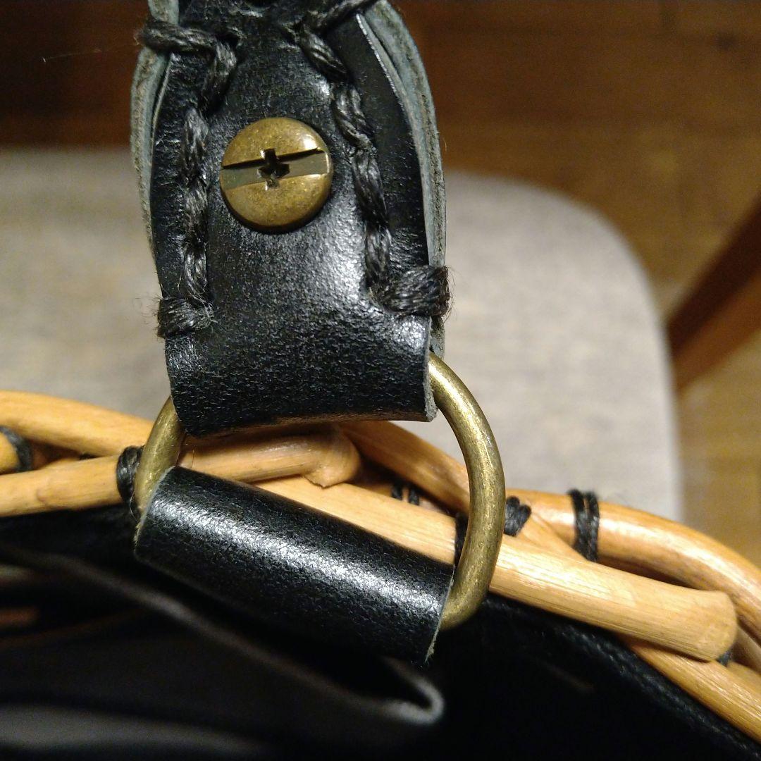 エバゴス　ebagos　籐製ファー付きかごバッグ