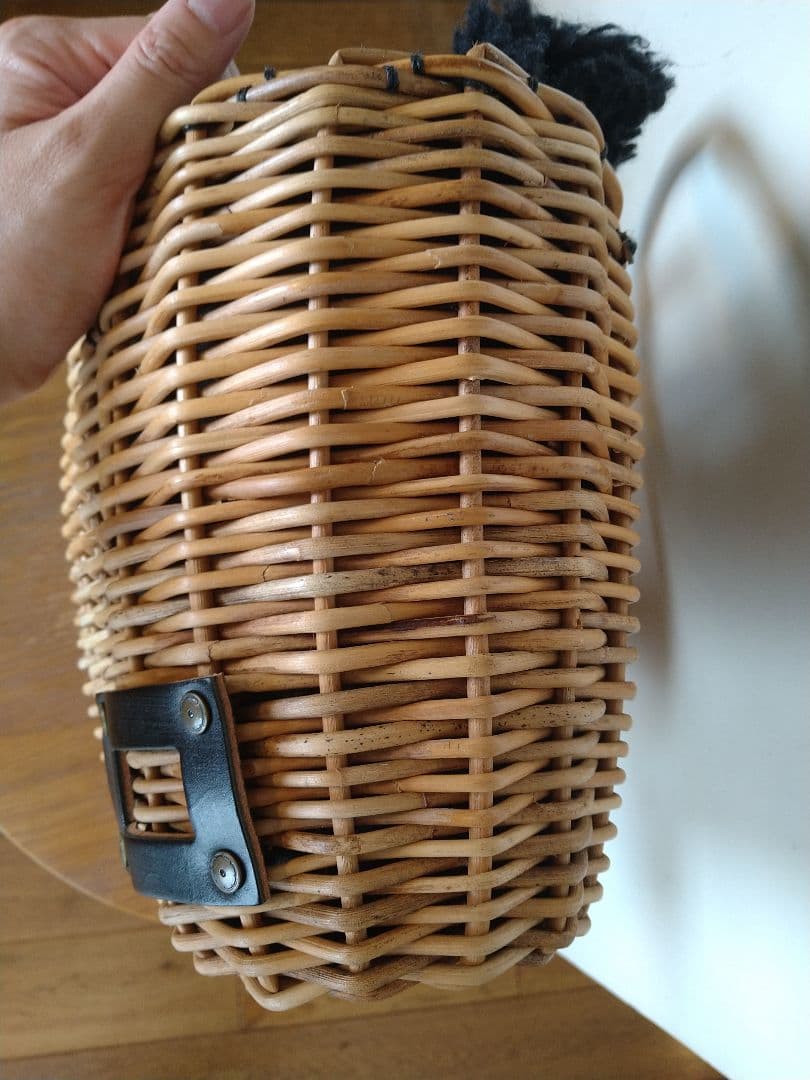 エバゴス　ebagos　籐製ファー付きかごバッグ