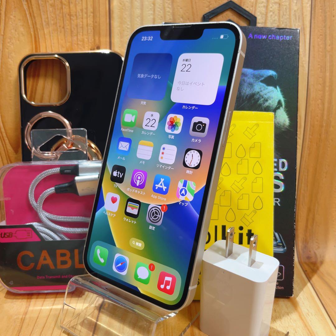 SIMフリー 本体 iPhone 13 128GB ホワイト 536 電池新品