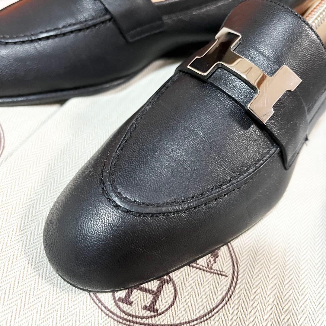 HERMES エルメス モカシン ローファー パリ ブラック 35 美品